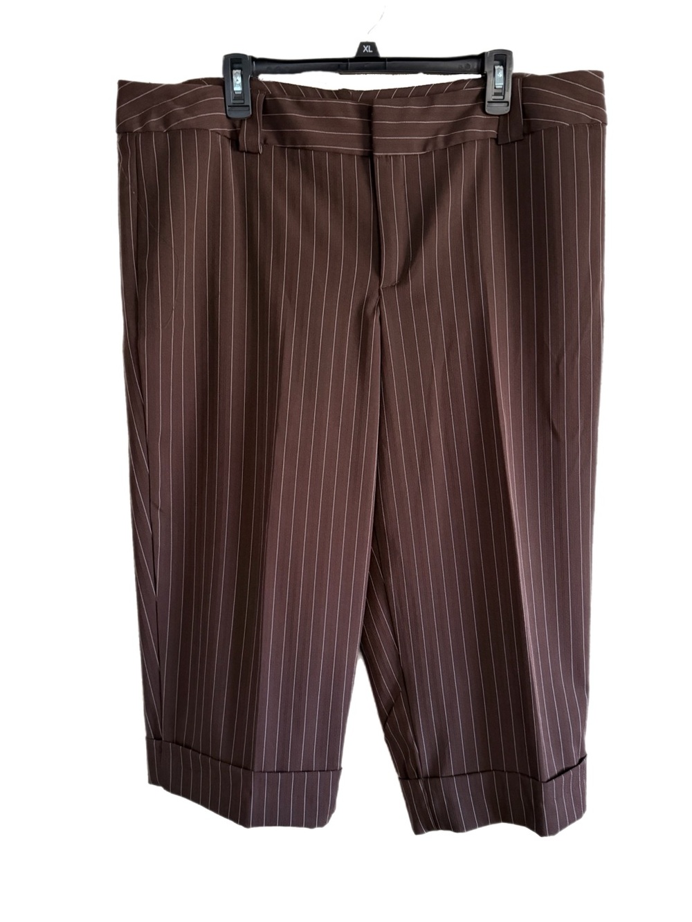 La Vita Brown Pinstripe Dress Pants Capris Estimated Size 18W